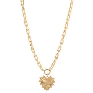 Linked Oval Heart Pendant Necklace